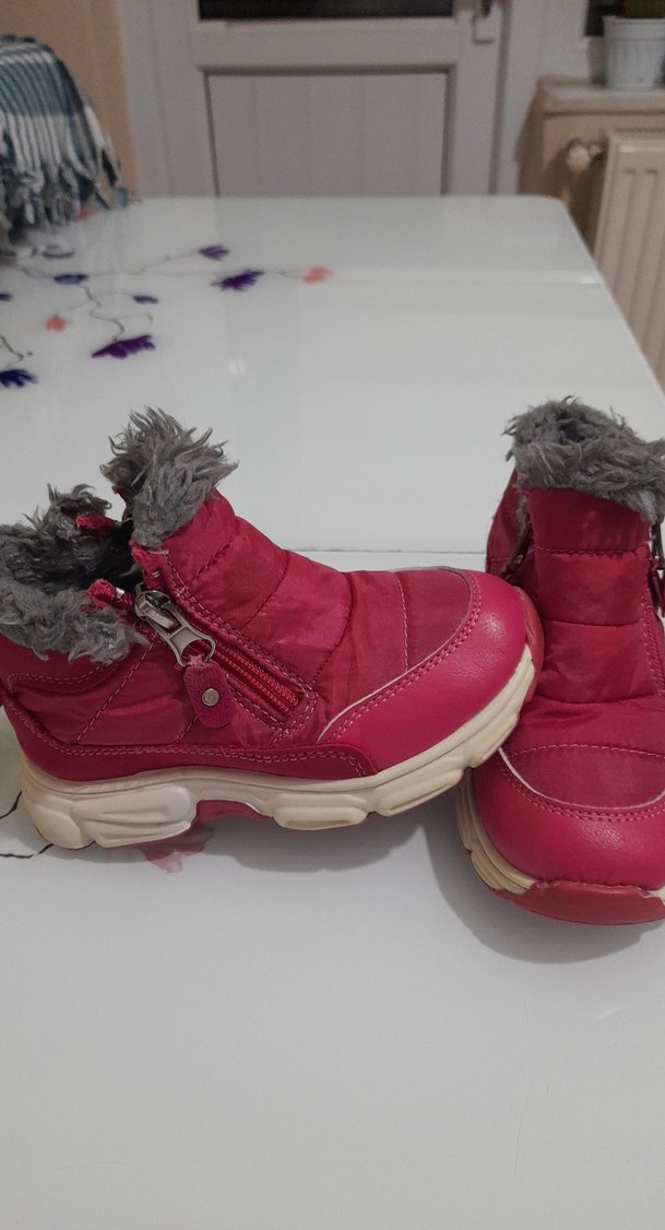 Kız Çocuk Pembe Kürklü Bot - Görsel 2