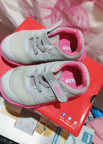 Kız Çocuk Pembe Gri Cırtcırtlı Spor Ayakkabı - Görsel 2