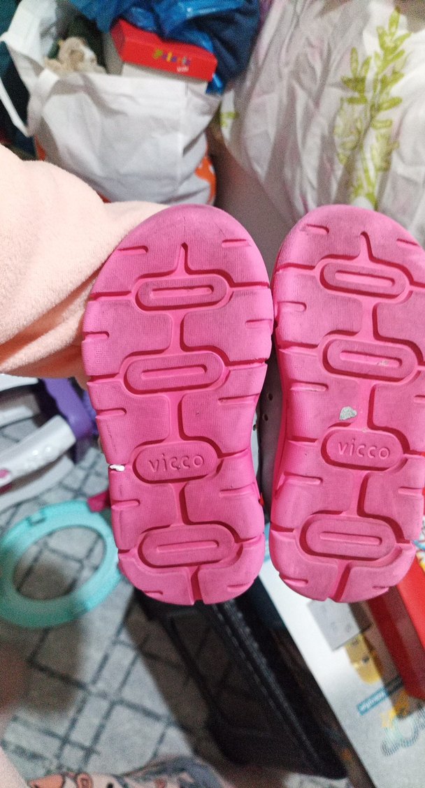 Kız Çocuk Pembe Gri Cırtcırtlı Spor Ayakkabı - Görsel 3