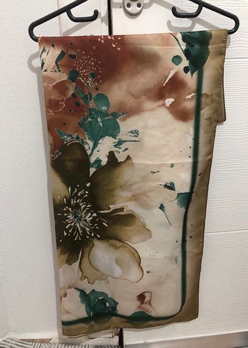 Bej Bohem Tarz İpek Kadın Fular - Görsel 7