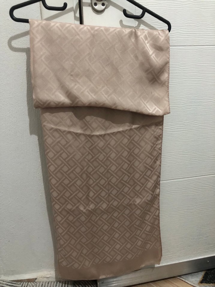 Bej Bohem Tarz İpek Kadın Fular - Görsel 3