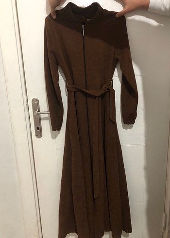 Uzun Kesim, Yüksek Yakalı Camel Kadın Kaban - Görsel 3