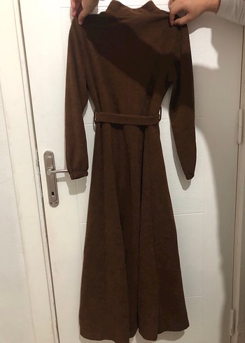 Uzun Kesim, Yüksek Yakalı Camel Kadın Kaban - Görsel 5