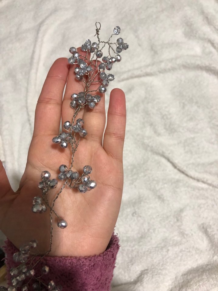 Boncuklu Bohem Gri Saç Aksesuarı - Görsel 2