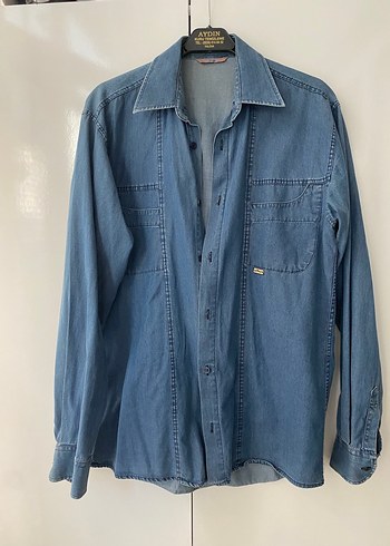 Mavi Düğmeli Denim Gömlek