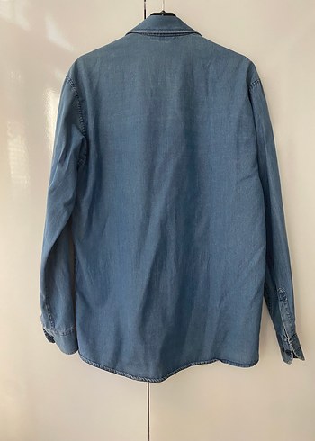 Diğer Mavi Düğmeli Denim Gömlek