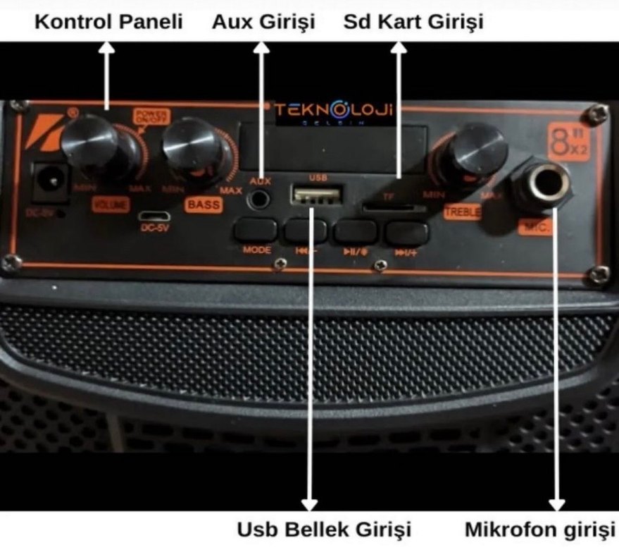 Mega Bluetooth Hoparlör 8 inç *2 - Görsel 4