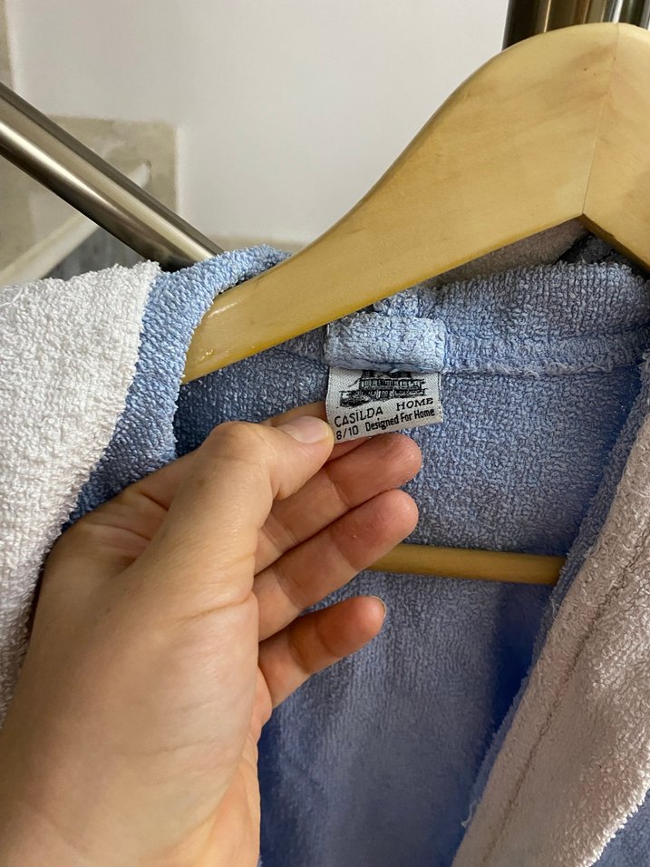 Kapüşonlu Erkek Çocuk Bornoz Mavi - Görsel 4