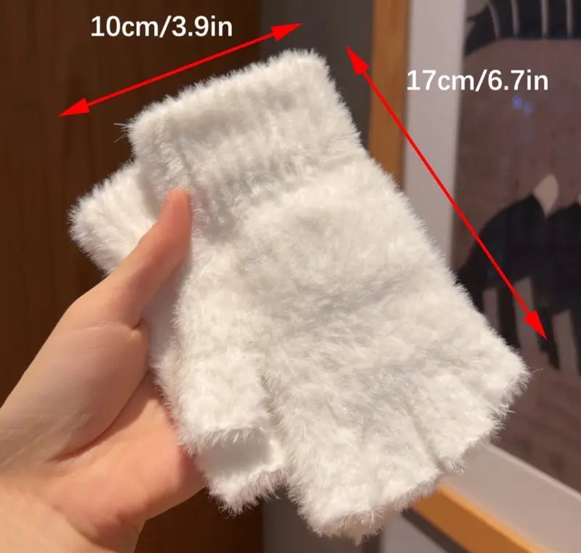 beyaz tüylü eldiven coquette - Görsel 5