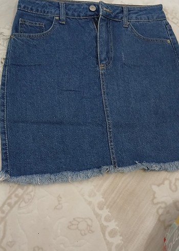 Armalife Kadın Mavi Denim Mini Etek