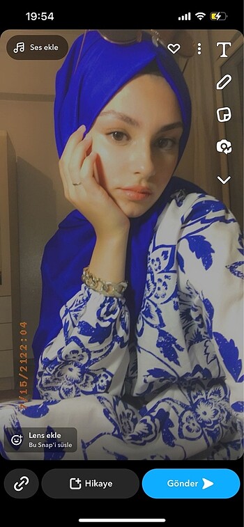 Trendyol & Milla Mavi beyaz tesettür elbise