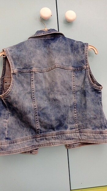 s Beden lacivert Renk Crop kot yelek