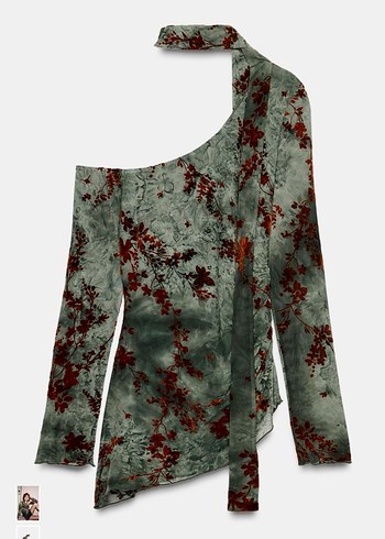 Zara Asimetrik Tül Bluz - Görsel 2