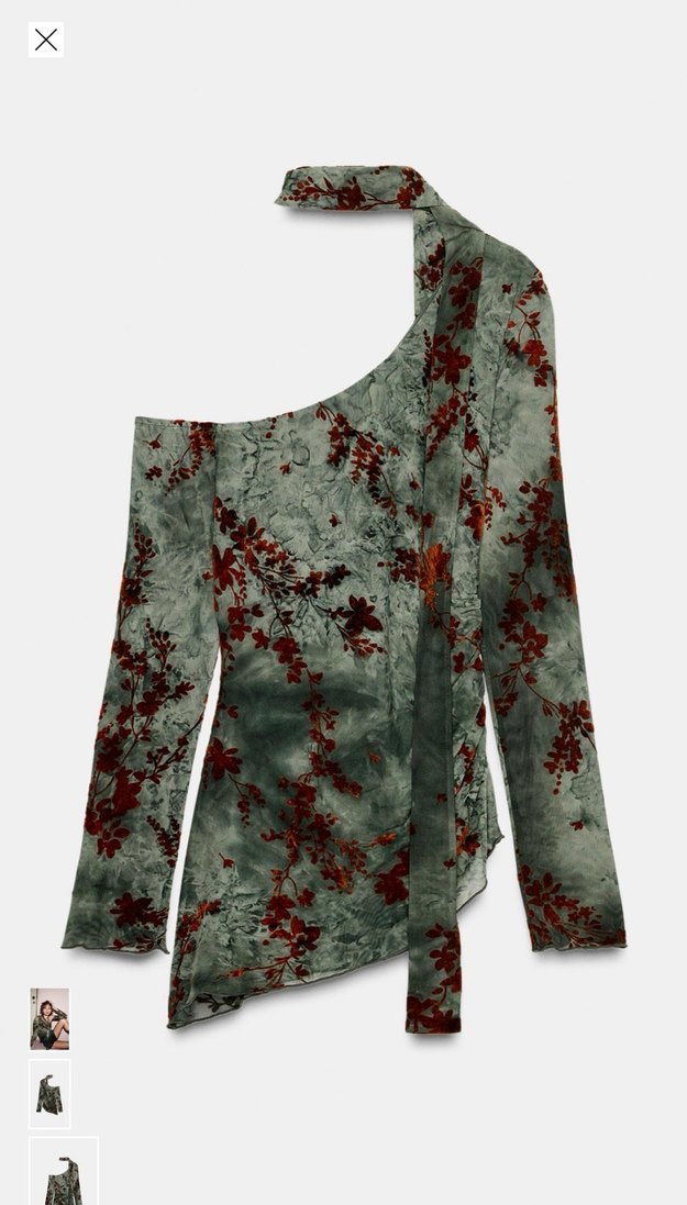 Zara Asimetrik Tül Bluz - Görsel 2