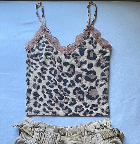river island leopar crop