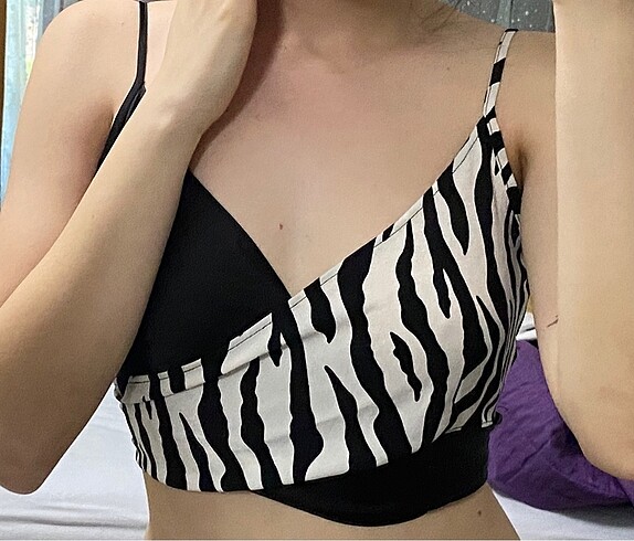Asos asos zebra bağlamalı crop