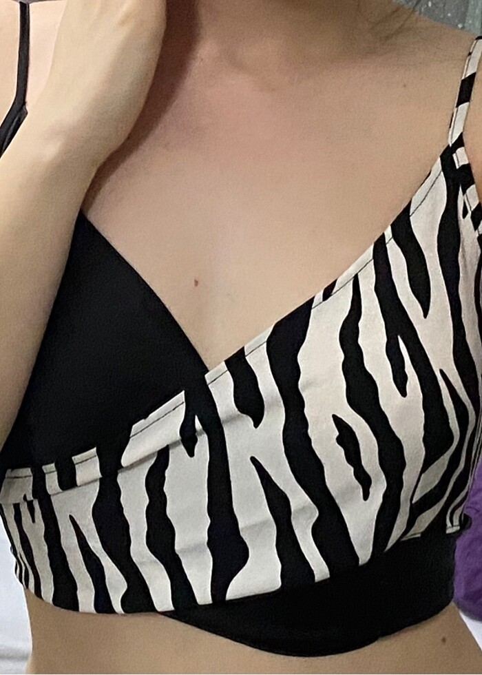 asos zebra  bağlamalı crop - Görsel 2