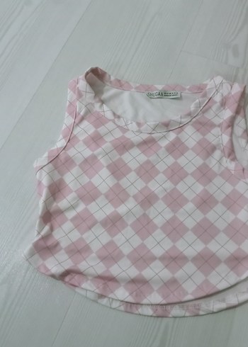 SHUGAA Pembe Pamuklu kalın askılı Bluz