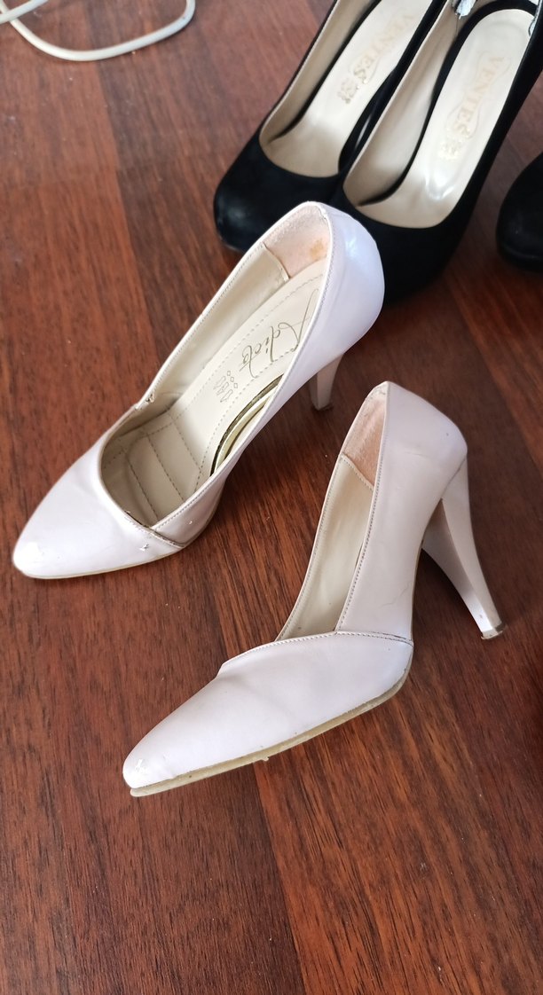 Beyaz Stiletto Topuklu Kadın Ayakkabı - Görsel 2