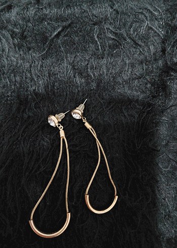 Bohem Turkuaz Kürklü Midi Küpe - Görsel 4