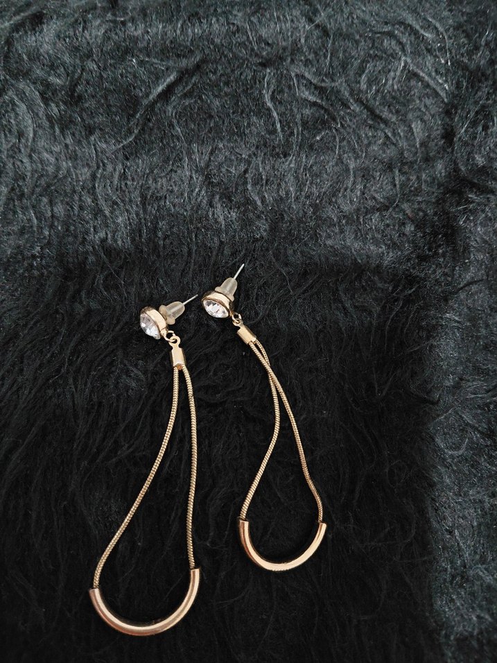 Bohem Turkuaz Kürklü Midi Küpe - Görsel 4