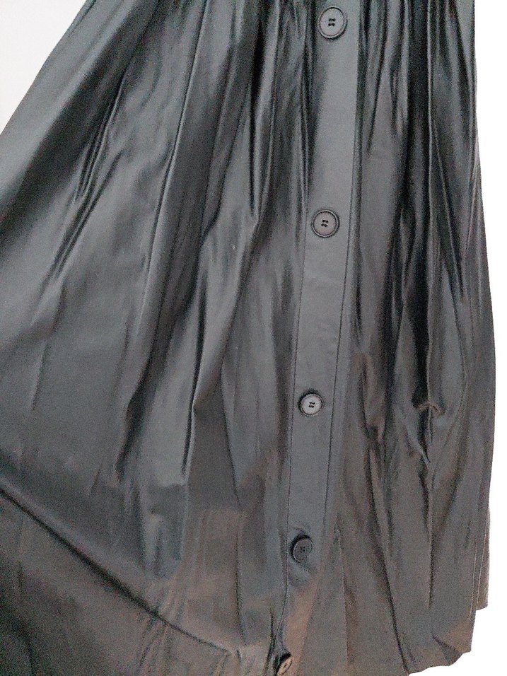 Düğmeli Siyah Uzun Kollu Gotik Elbise deri - Görsel 3