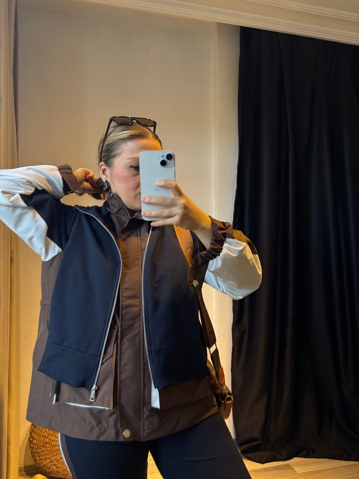 Kadın Camel Renkli Yumuşak Kumaşlı Şişme Yelek - Görsel 3