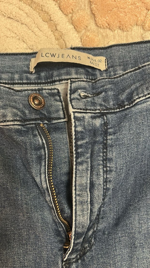 Kadın Mavi Loose Fit Midi Boy Kot Pantolon - Görsel 2