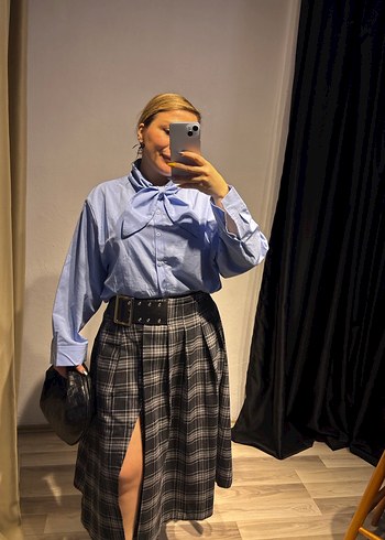 Poplin fularlı gömlek - Görsel 5