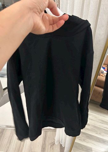 8 Yaş Beden Siyah Kapüşonlu Salaş çoçuk Sweatshirt