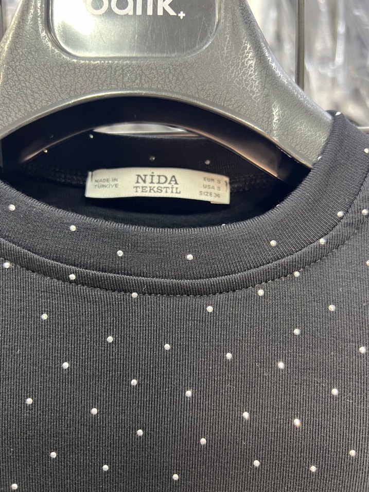 Pul Detaylı Siyah Puantiyeli Kadın Eşofman Takımı - Görsel 4