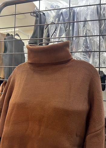 Kahverengi Triko Kadın Tulum - Görsel 3