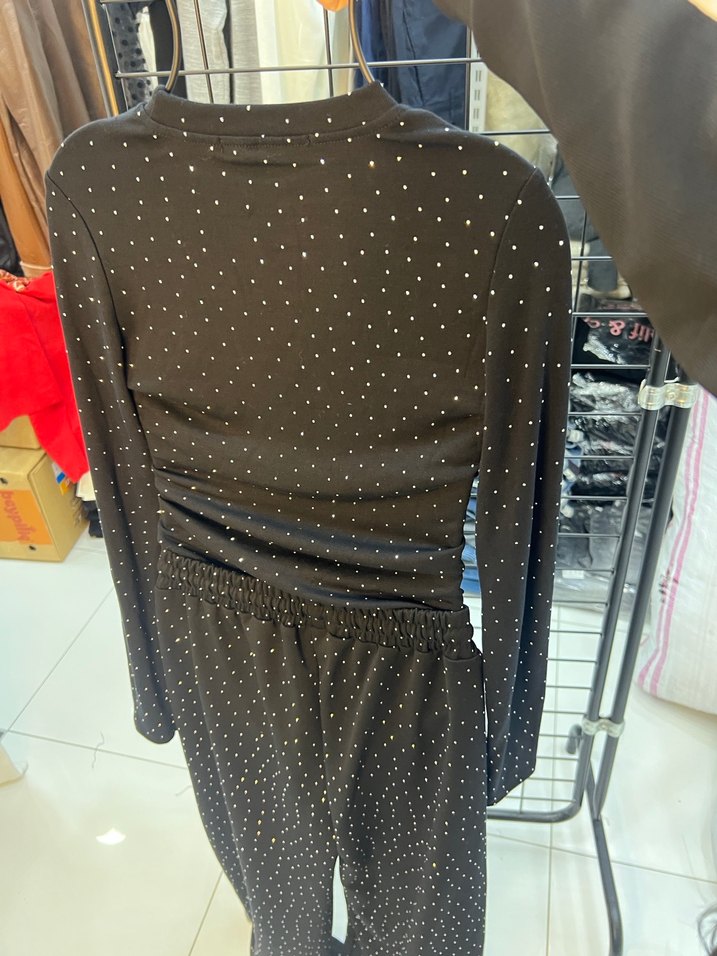 Kadın Siyah Uzun Kollu Kuşaklı Elbise - Görsel 4