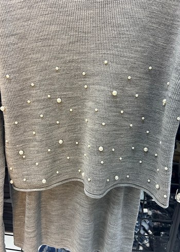 Bej Kadın Kısa Triko Kazak - Görsel 3