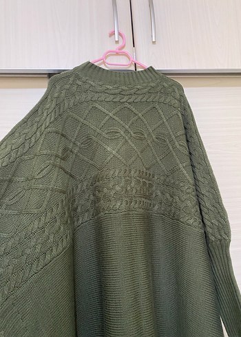 Uzun Kollu Boğazlı Örgü Kadın Kazak - Görsel 3