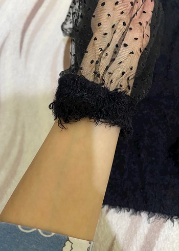 Siyah Uzun Kollu Triko Bluz - Görsel 3