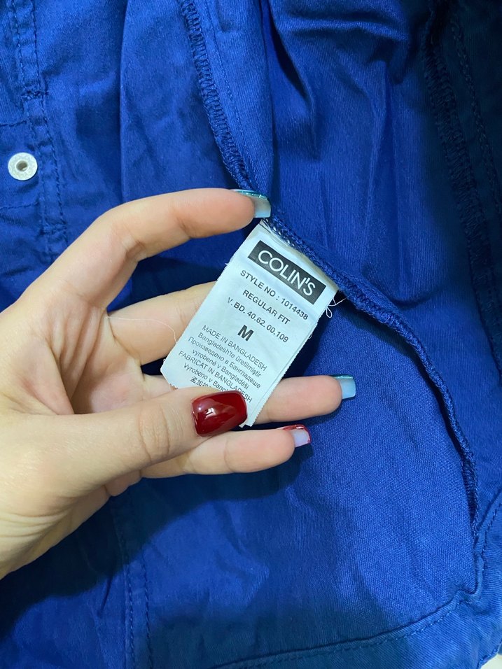 Düğmeli Mavi Midi Kadın Ceket - Görsel 5