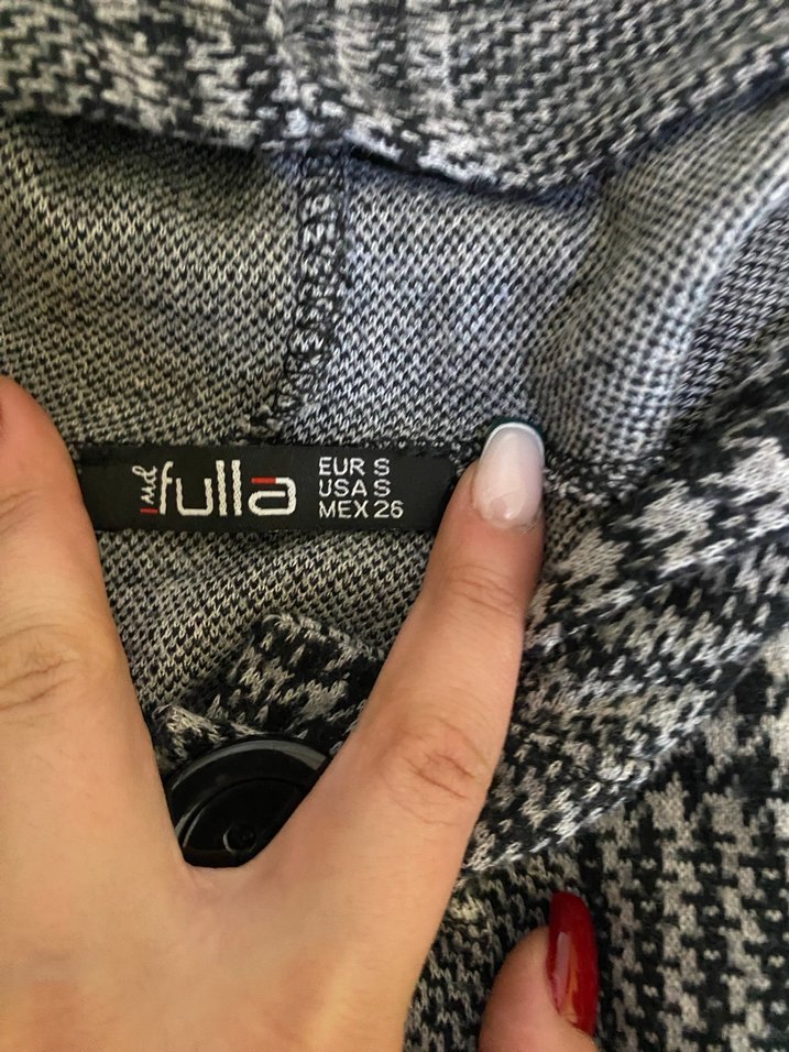 Kapüşonlu Gri Ekose Midi Kadın Kaban - Görsel 2