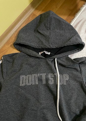 Kadın Gri Yüksek Yakalı Sweatshirt - Görsel 2