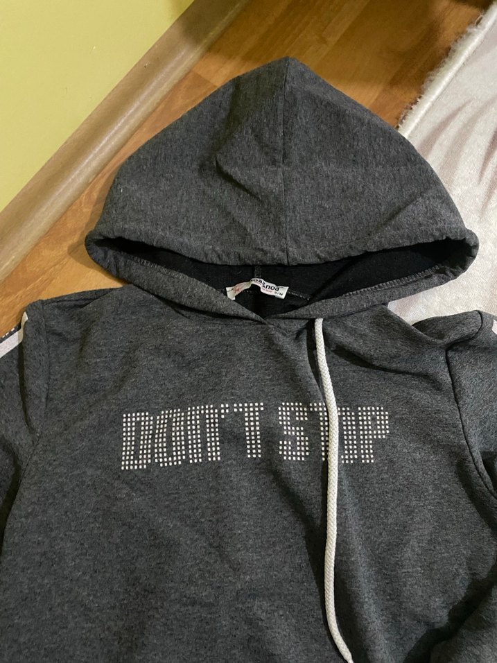 Kadın Gri Yüksek Yakalı Sweatshirt - Görsel 2