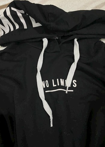 Siyah Kapüşonlu Kadın Sweatshirt - Görsel 2