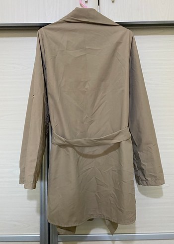 Bej Midi Kadın Trençkot Kemerli - Görsel 3