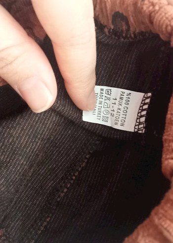 Leopar Desenli Kahverengi çocuk kadife tayt - Görsel 3