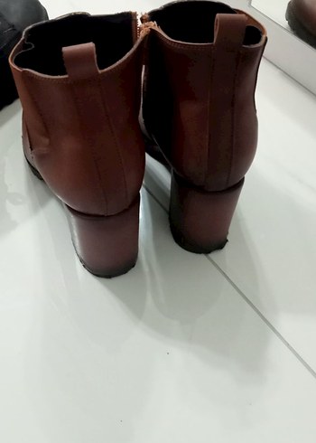 Taba rengi topuklu bot - Görsel 2