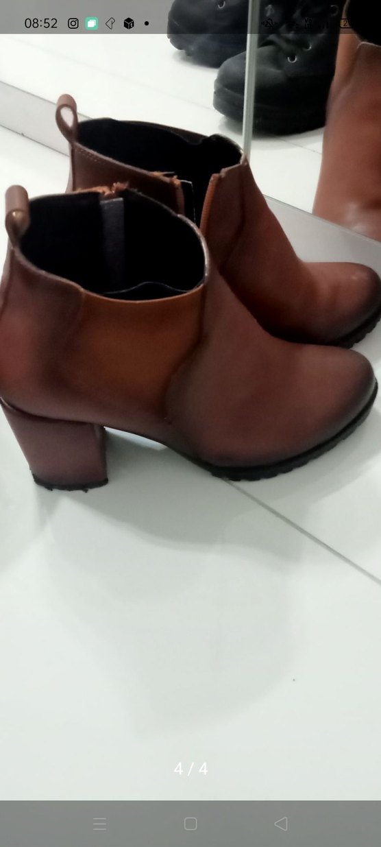 Taba rengi topuklu bot - Görsel 3