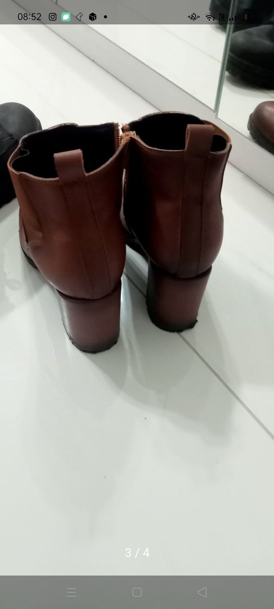 Taba rengi topuklu bot - Görsel 2