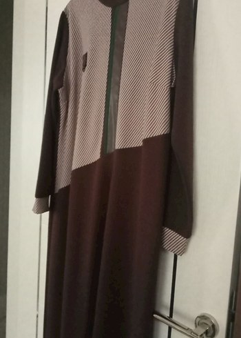 Kadın Kahverengi Uzun Kollu Uzun Elbise - Görsel 4