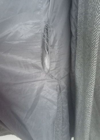 Düğmeli Gri Klasik Kaban - Görsel 3