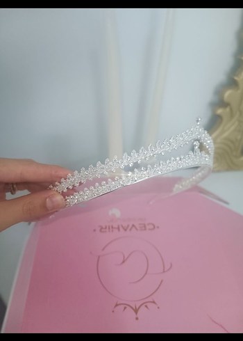 Parlak Beyaz Gelin Tacı - Görsel 3