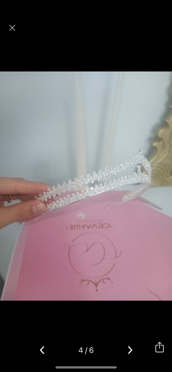 Parlak Beyaz Gelin Tacı - Görsel 3